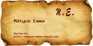 Mátyus Emma névjegykártya