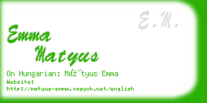 emma matyus business card